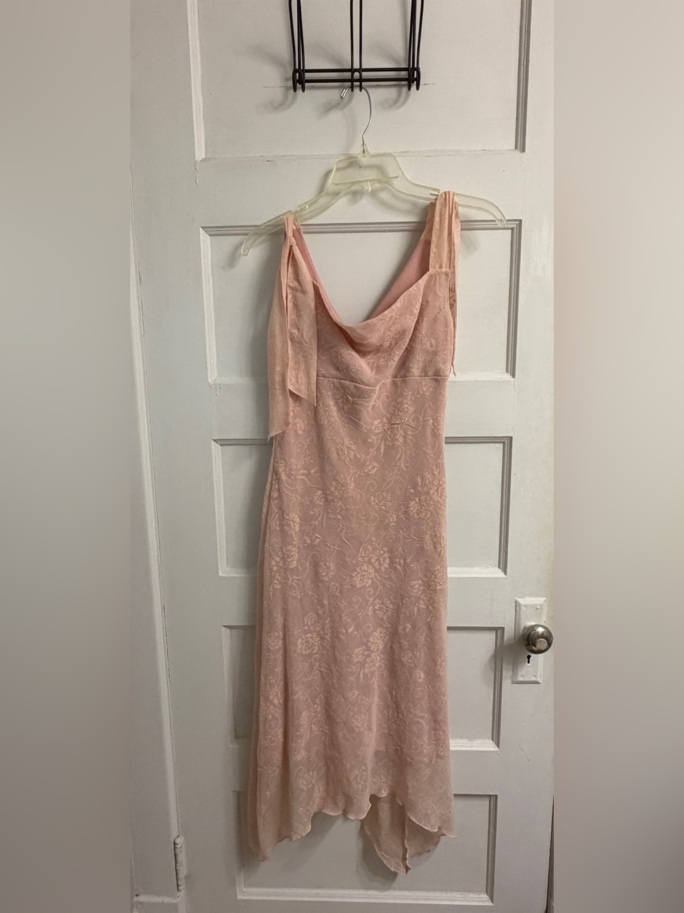 Speechless Blush Lace Cowl-Neck Maxi Dress